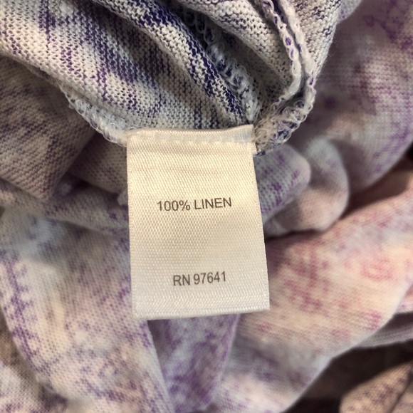 J. Jill love linen paisley print s/s  v-neck shirt - Picture 5 of 6